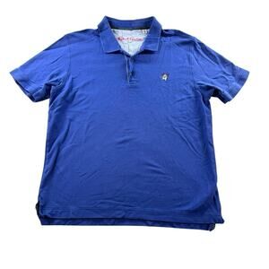 Robert Graham Devil Polo Shirt Mens XL Blue Pique Cotton Embroidered Golf